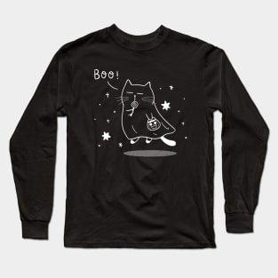 Spooky ghost cat Long Sleeve T-Shirt